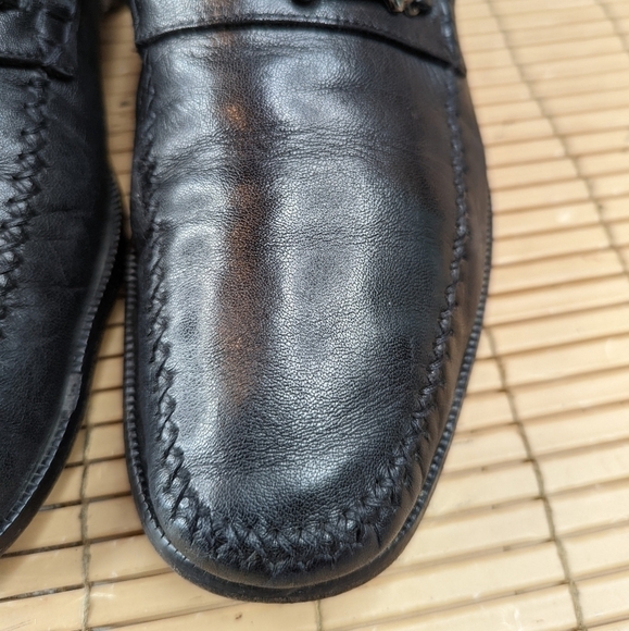 Bruno Magli Mens Horsebit Loafers Shoes Black Leather Silver Bit Size 10.5M.   2 - Picture 8 of 11